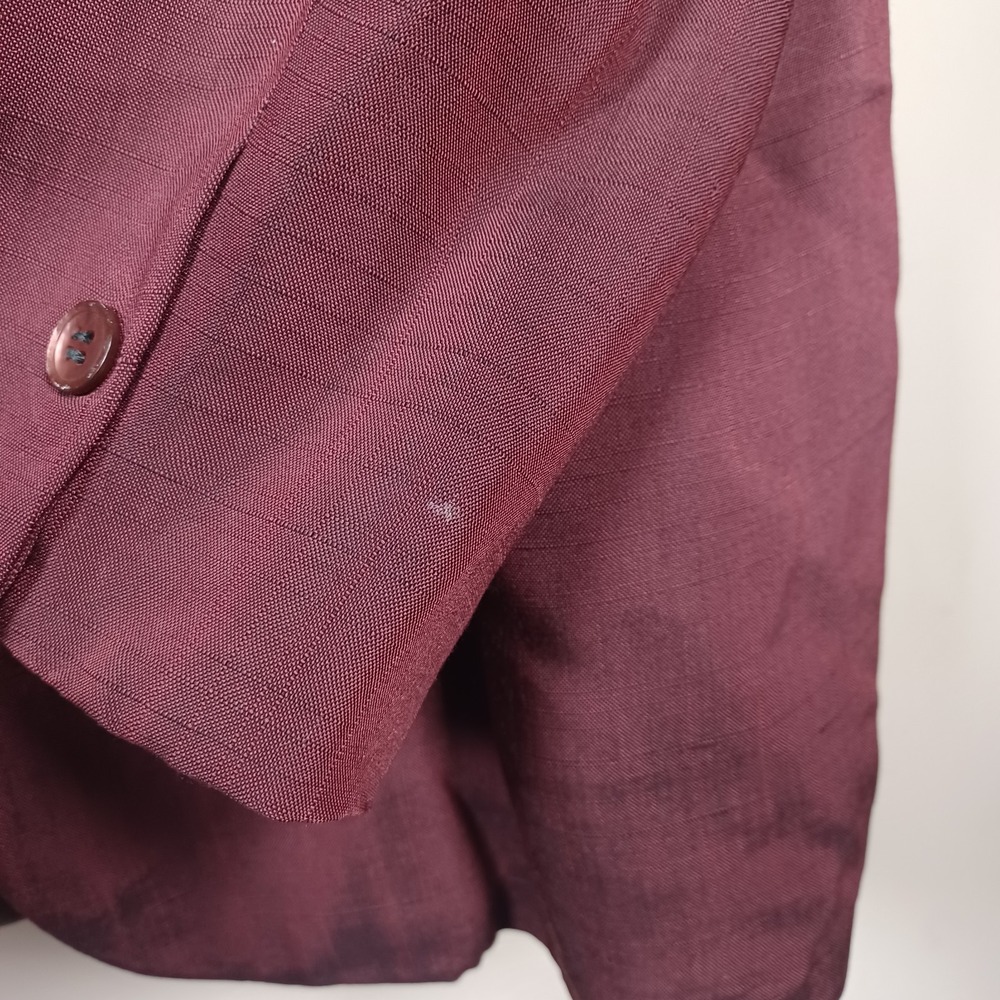 Vtg Mid Century Crimson Satin Evening Smoking‎ Dinner Jacket Formal Shawl Jacket - Picture 4 of 16
